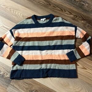 Madewell Wool Blend Crewneck Pull Over Striped Sweater